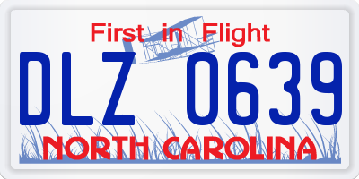 NC license plate DLZ0639