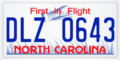 NC license plate DLZ0643