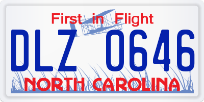 NC license plate DLZ0646