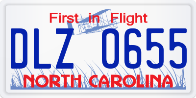 NC license plate DLZ0655
