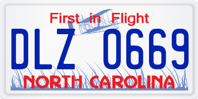 NC license plate DLZ0669