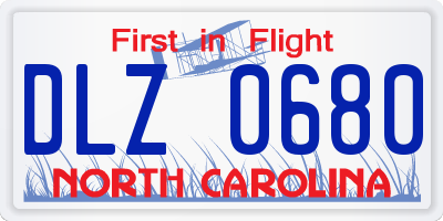 NC license plate DLZ0680