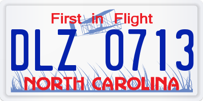 NC license plate DLZ0713