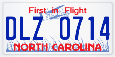 NC license plate DLZ0714