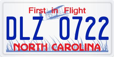 NC license plate DLZ0722