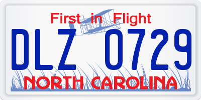 NC license plate DLZ0729