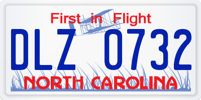 NC license plate DLZ0732