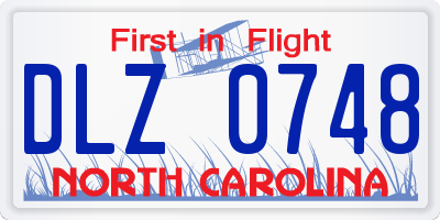 NC license plate DLZ0748