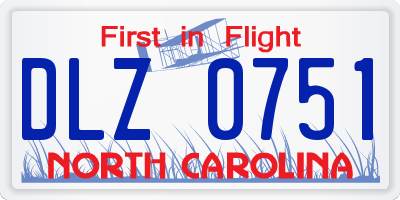 NC license plate DLZ0751