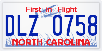 NC license plate DLZ0758