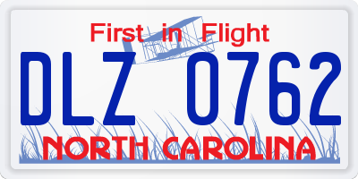 NC license plate DLZ0762