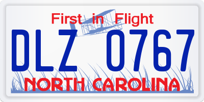 NC license plate DLZ0767
