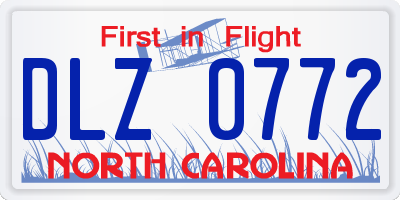 NC license plate DLZ0772
