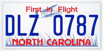 NC license plate DLZ0787