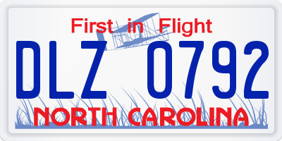 NC license plate DLZ0792