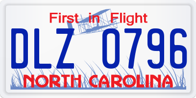 NC license plate DLZ0796
