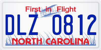 NC license plate DLZ0812