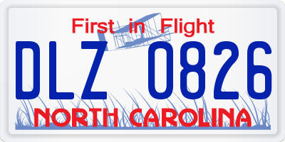 NC license plate DLZ0826