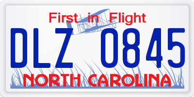 NC license plate DLZ0845