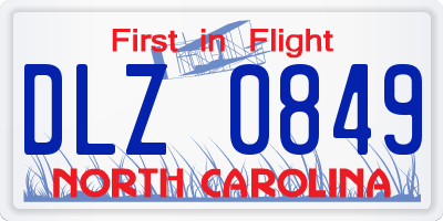 NC license plate DLZ0849