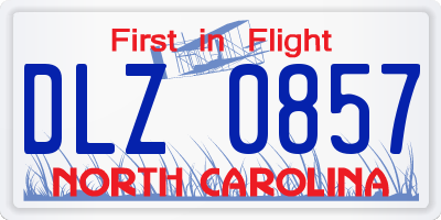 NC license plate DLZ0857