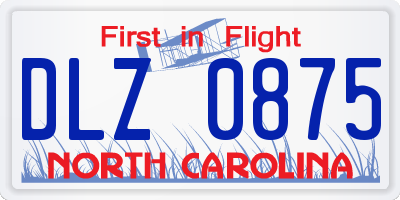 NC license plate DLZ0875