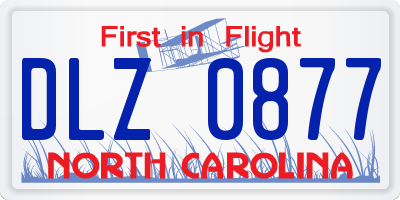 NC license plate DLZ0877
