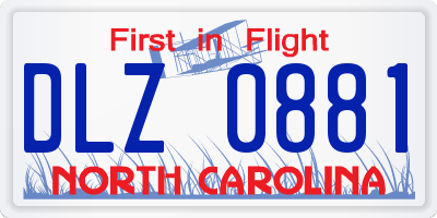 NC license plate DLZ0881
