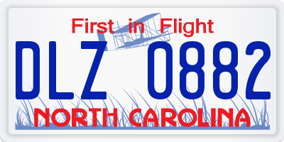 NC license plate DLZ0882