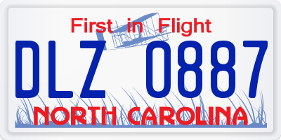 NC license plate DLZ0887
