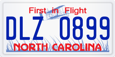 NC license plate DLZ0899