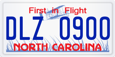 NC license plate DLZ0900