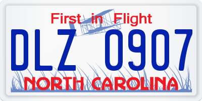 NC license plate DLZ0907