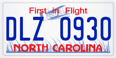 NC license plate DLZ0930