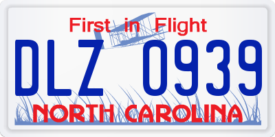NC license plate DLZ0939