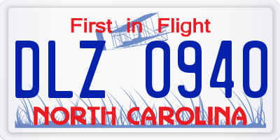 NC license plate DLZ0940