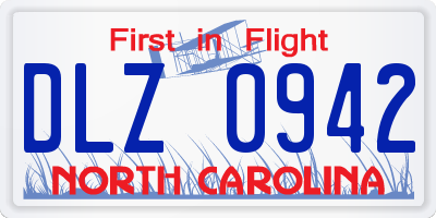 NC license plate DLZ0942