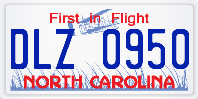NC license plate DLZ0950