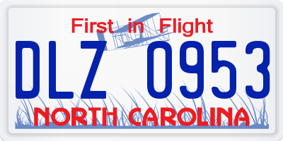 NC license plate DLZ0953