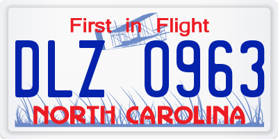 NC license plate DLZ0963