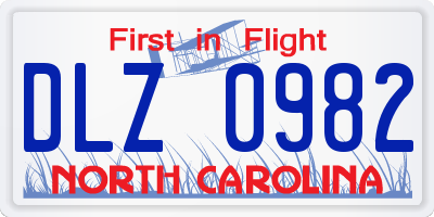 NC license plate DLZ0982