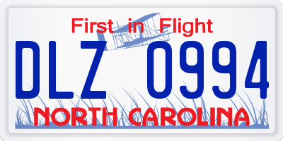 NC license plate DLZ0994