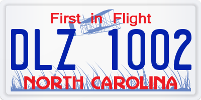 NC license plate DLZ1002