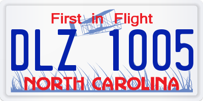 NC license plate DLZ1005