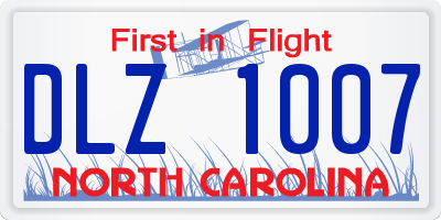 NC license plate DLZ1007