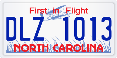 NC license plate DLZ1013