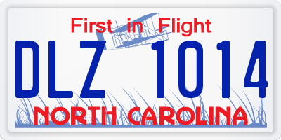 NC license plate DLZ1014