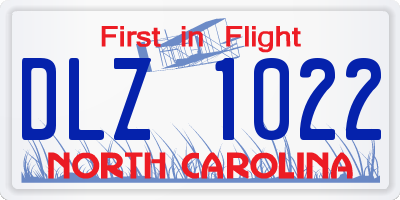NC license plate DLZ1022