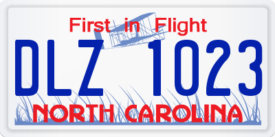 NC license plate DLZ1023