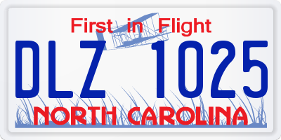 NC license plate DLZ1025